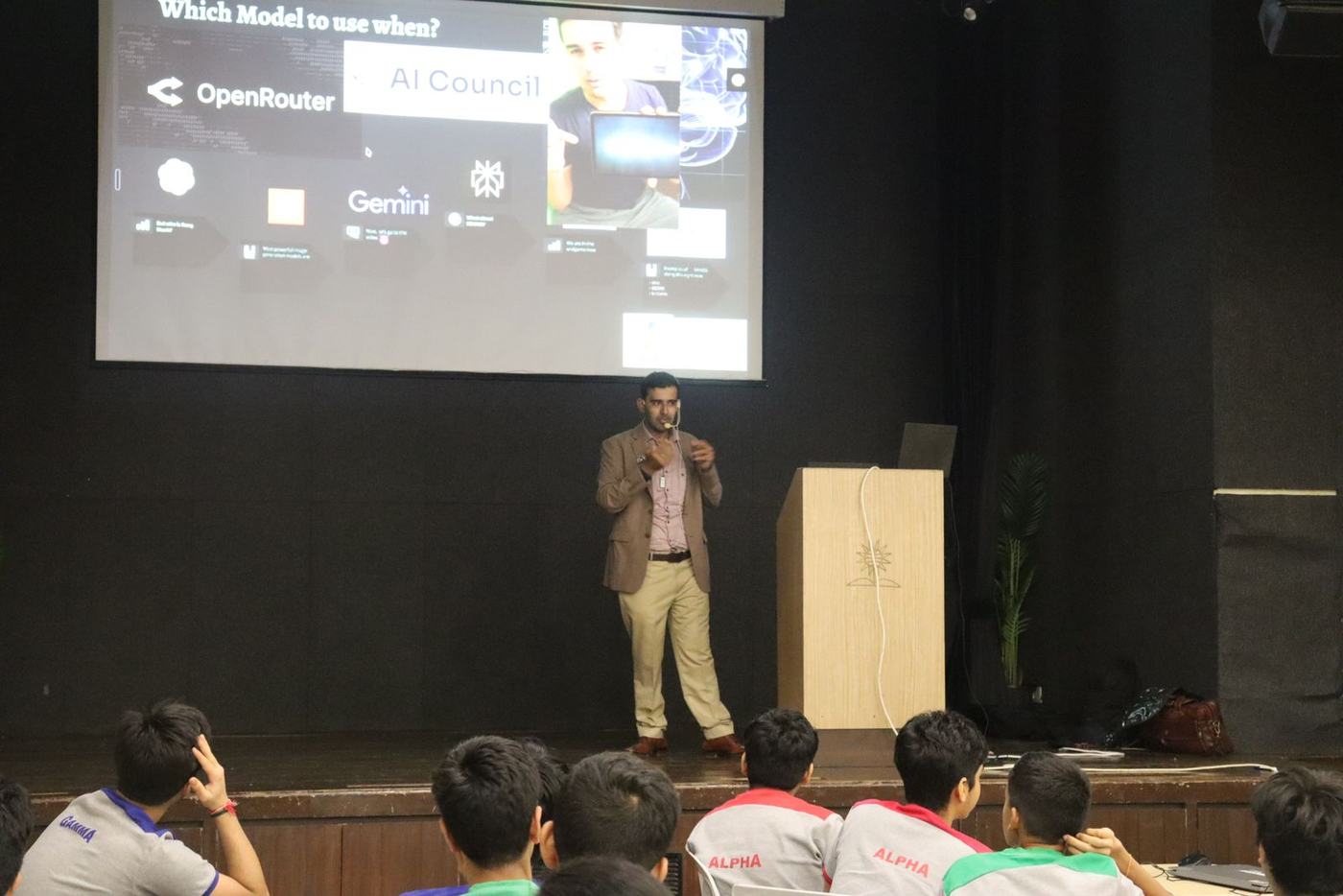 Ali comparing AI models with the class
