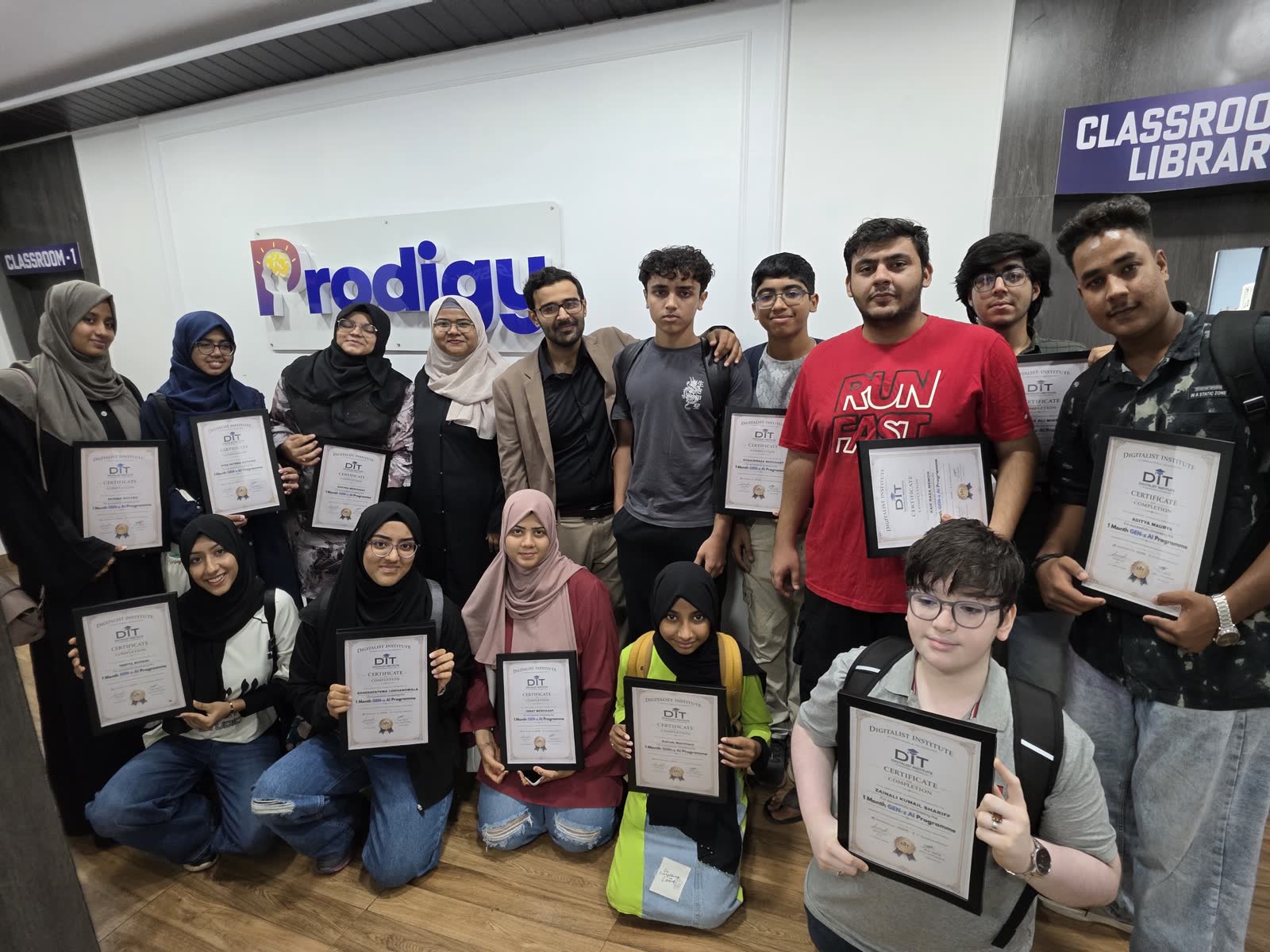 The GenZ AI Programme graduates holding their certificates