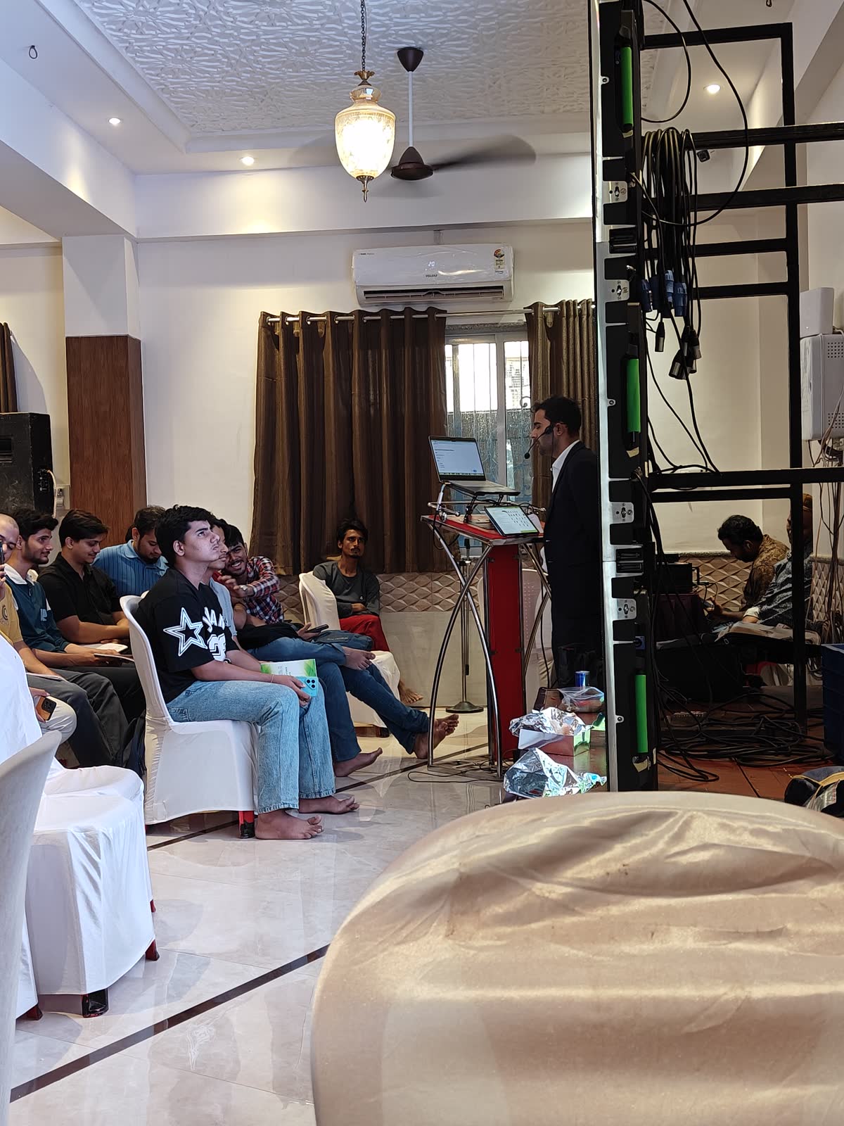 A relaxed room with bean bags at MM Valley