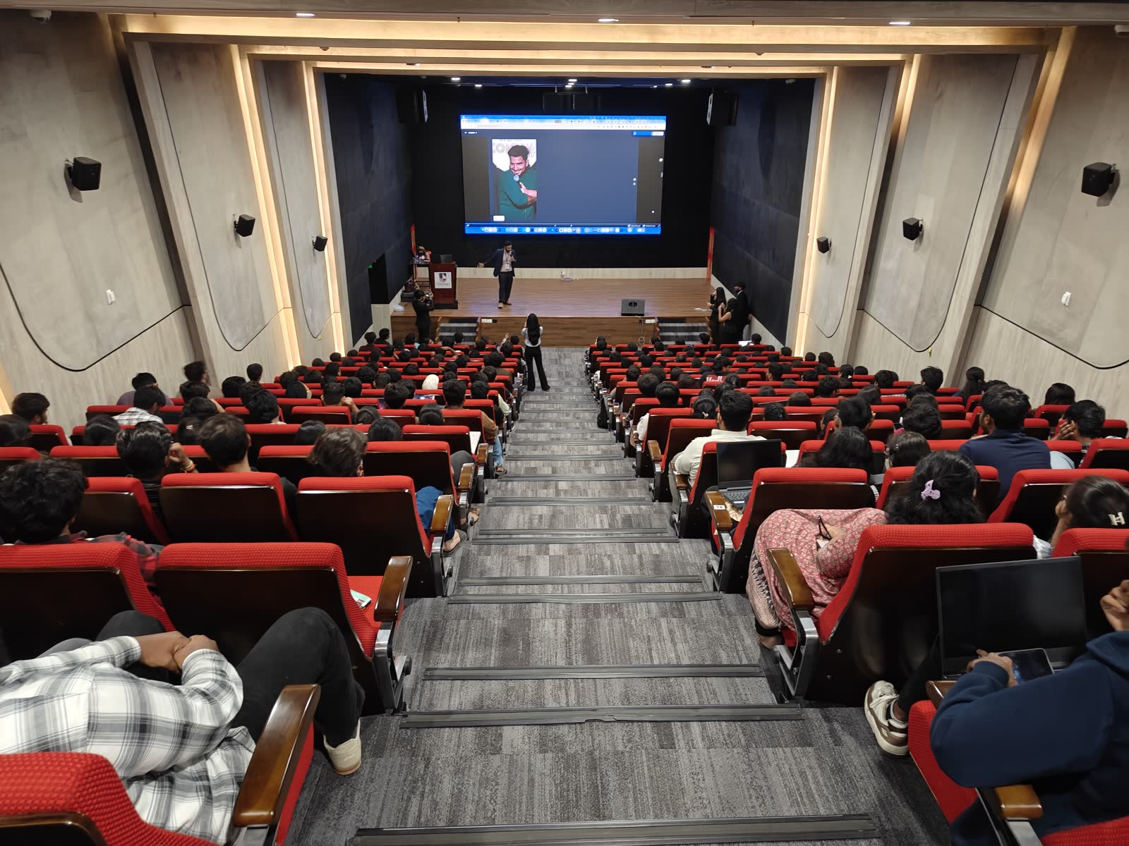 Packed auditorium at NMIMS Hyderabad during Ali's session