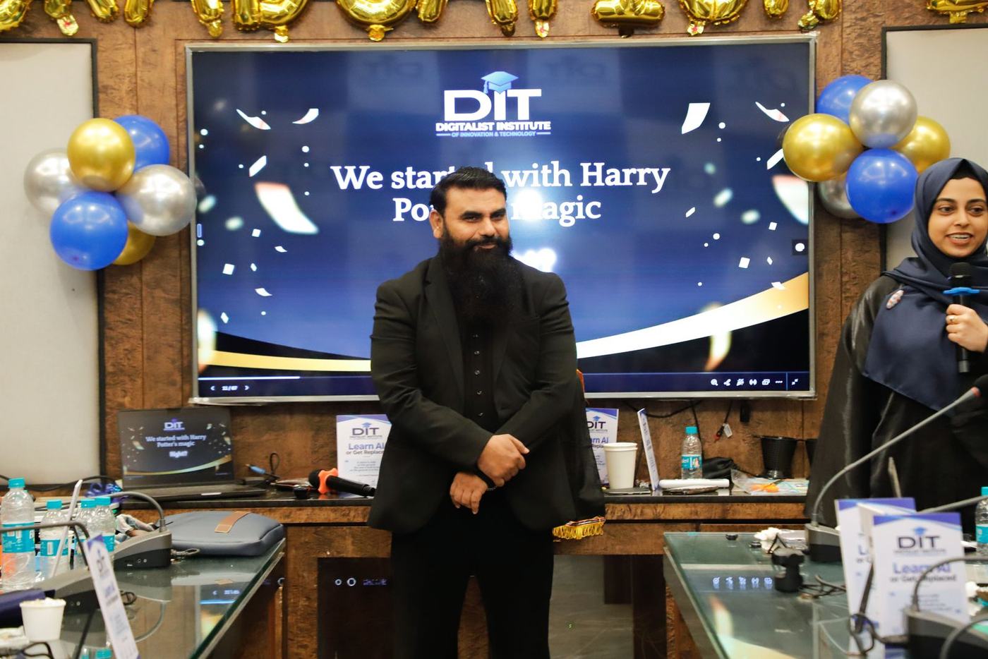 The magician opens with Harry Potter's magic on screen